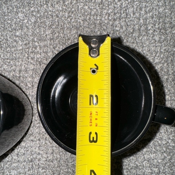 Corelle Stoneware Black Coffee Cups Mugs Set of 2 - Picture 12 of 15